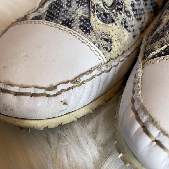 Italian Leather Leopard Lace Up Sneakers 39 - Picture 5 of 13